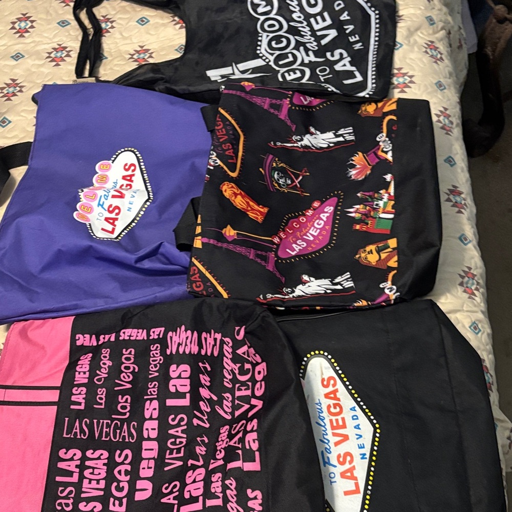 Lot of 5 Las Vegas Tote Bags